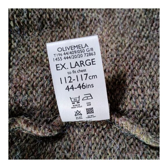 Thomas Keeling Alpaca Wool Sweater Pullover 1/4 Zip Brown Men's XL - Picture 8 of 8